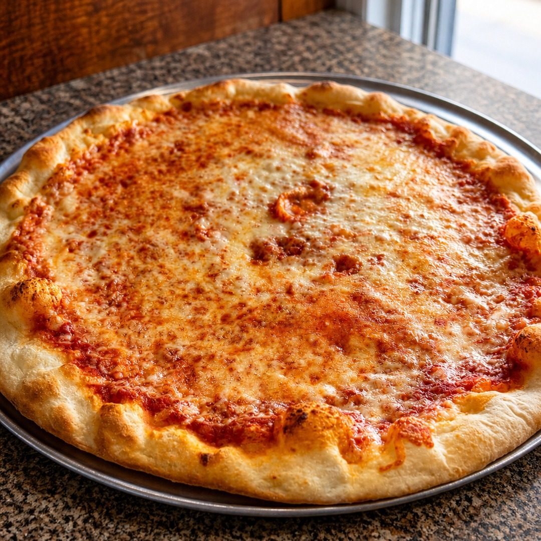 Boardwalk style cheese pizza