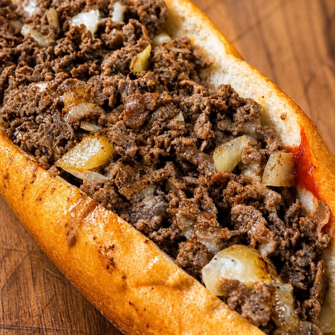 Cheesesteak on a roll