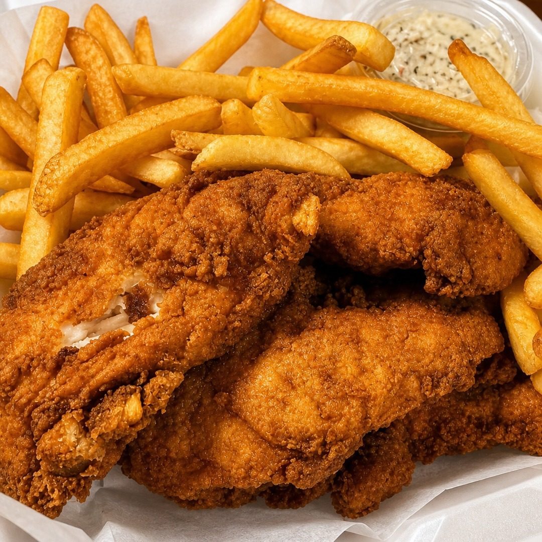 Chicken tenders and fries